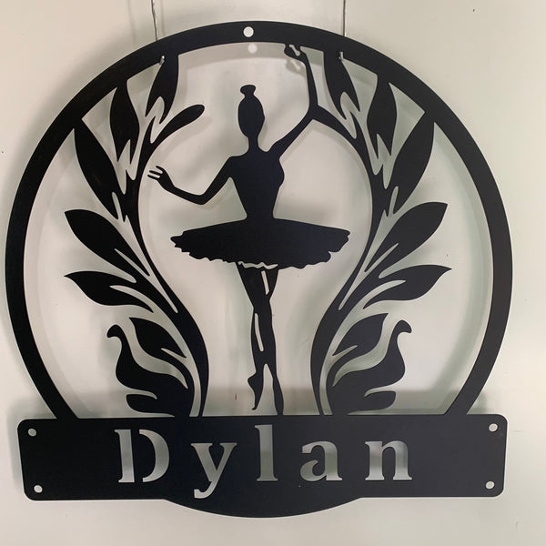 Ballet Dance Monogram Metal Wall Art, Custom Ballet Girl Metal Name Sign, Ballet Dance Metal Wall Decor, Ballet Metal Wall Hanging