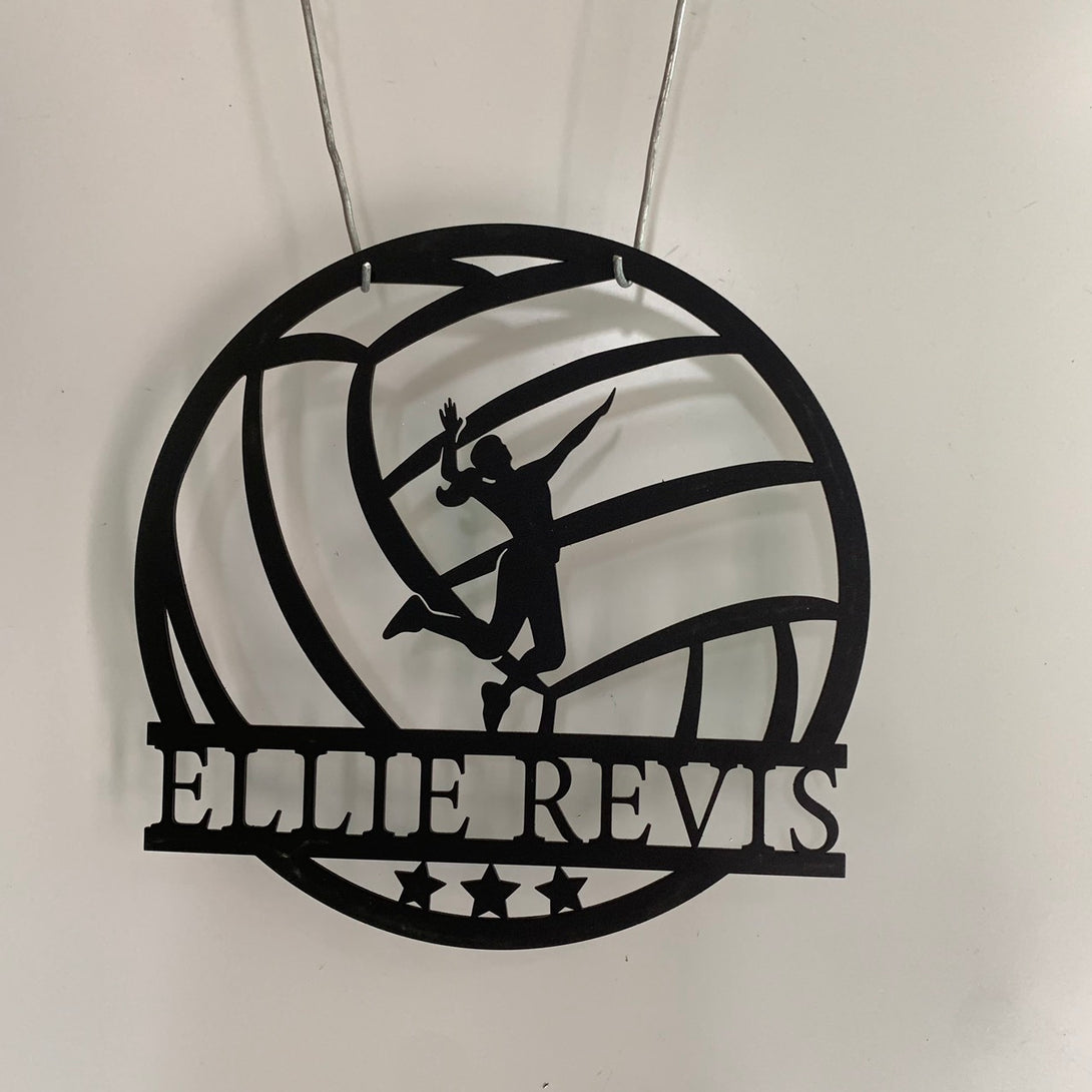 Custom Ball Volleyball Metal Wall Art, Personalized Volleyball Player Metal Name Sign, Volleyball Sport Man Cave Metal Wall Sign