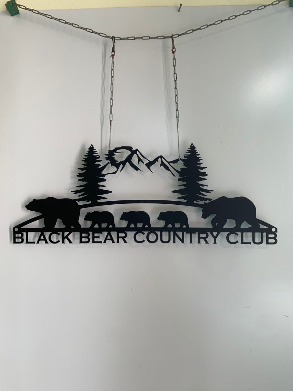 Personalized Mama Bear And Cubs Metal Name Sign, Custom Mountain Bears Cabin Metal Wall Decor, Personalized Family Name Campsite Metal Decor