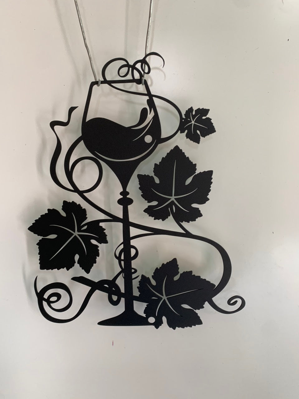 Grape Wine Glass Metal Wall Art, Wine Glass With Leaves Metal Art, Wine Themed Metal Wall Home Kitchen Sign, Grape Wine Metal Sign