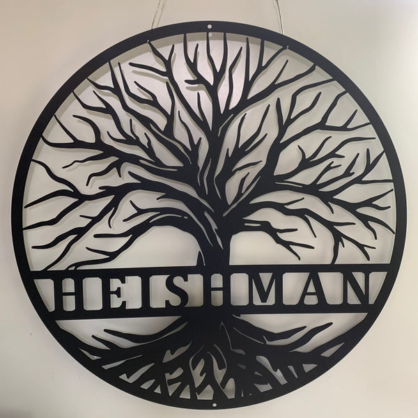 Personalized Metal Tree Of Life Wall Art, Custom Tree Of Life Metal Name Sign, Family Tree Monogram Wall Sign, Tree Of Life Metal Wall Sign
