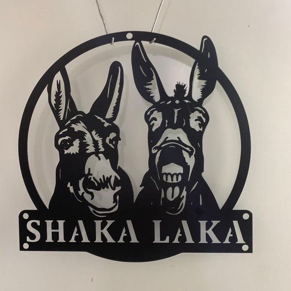 Custom Funny Donkey Metal Farm Sign, Personalized Donkey Farm Metal Sign, Animal Farm Name Sign, Donkey Barn Ranch Metal Sign