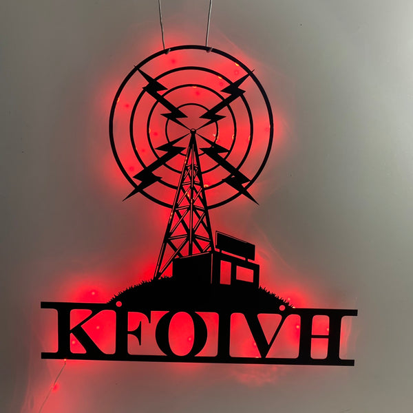 Custom Ham Radio Metal Wall Art With Led Light, Personalized Radio Operator Metal Name Sign, Amateur Radio Metal Led Sign Decor