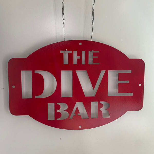 Dive Bar Personalized Metal Sign, Unique Dive Bar Metal Sign, Custom Bar Metal Wall Hanging Decor, Mancave Bar Metal Name Sign