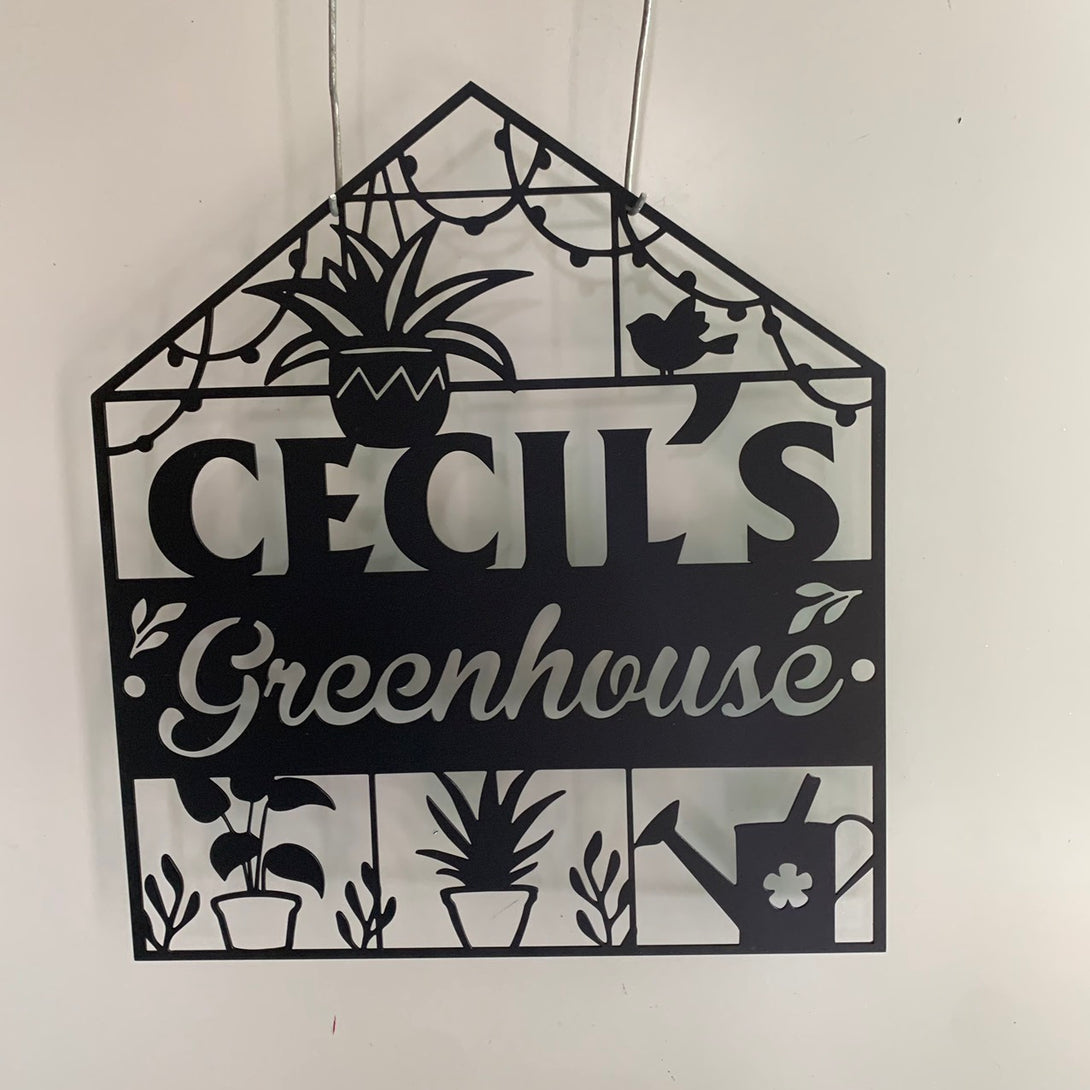 Personalized Greenhouse Metal Name Sign, Custom Grandmas Garden Plaque Metal Wall Art, Gardener Metal Sign, Mom's Place Metal Wall Sign Decor