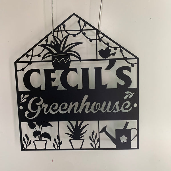 Personalized Greenhouse Metal Name Sign, Custom Grandmas Garden Plaque Metal Wall Art, Gardener Metal Sign, Mom's Place Metal Wall Sign Decor