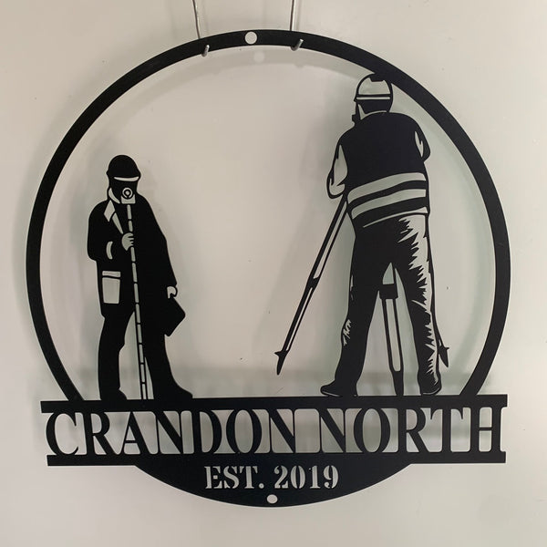 Personalized Land Surveyor Metal Sign, Custom Land Surveyor Metal Wall Art, Technician Metal Name Sign, Survey Engineer Construction Metal Sign