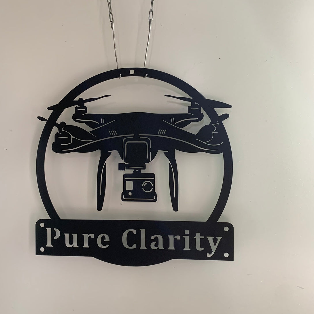 Custom Drone Metal Wall Art, Personalized Drone Metal Name Sign, Drone Home Metal Wall Sign With Name, Drone Flying Metal Wall Hanging