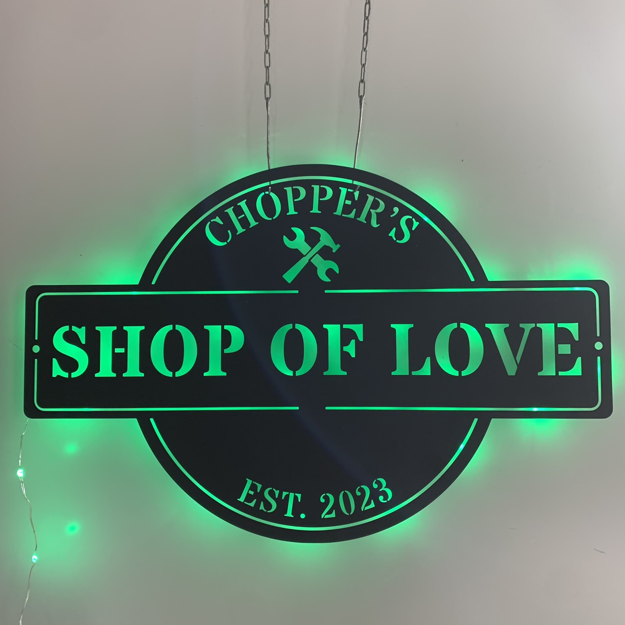 Personalized Tools Shop Metal Wall Art With Led Lights, Custom Business Logo Metal Name Sign, Mechanic Tool Repair Garage Metal Wall Led Sign