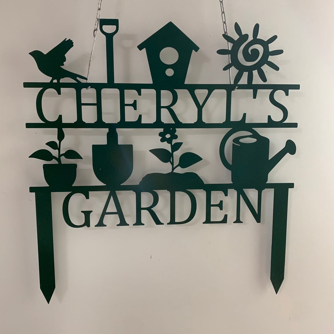 Custom Metal Garden Tools Sign With Stakes, Personalized Gardener Metal Name Yard Sign, Garden Metal Greenhouse Sign, Gardening Tools Sign