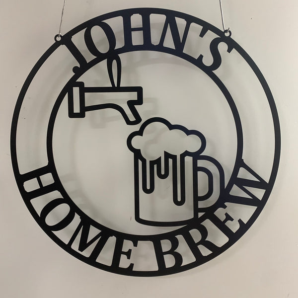 Custom Metal Homebrewing Sign With Name, Personalized Home Brew Metal Bar Sign, Beer Tastings Metal Sign, Craft Brewery Metal Wall Decor