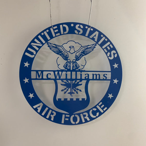 Custom United States Air Force Metal Wall Art With Name, Metal Us Air Force Military Sign, Retired Veterans Sign, Us Air Force Emblem Wall Art