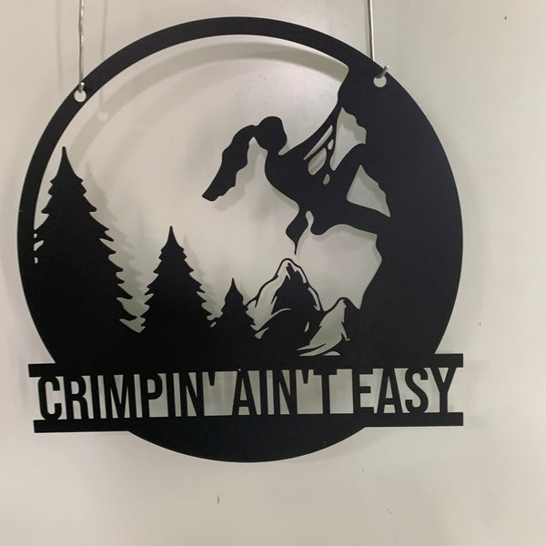 Custom Rock Climbing Monogram Metal Wall Art, Personalized Rock Climbing Metal Name Sign, Female Mountain Climbing Metal Wall Sign Decor