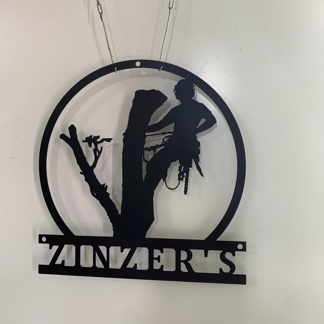 Personalized Tree Climbing Metal Wall Art, Custom Tree Climber Metal Name Sign, Logger Work Tree Service Metal Wall Hanging Decor