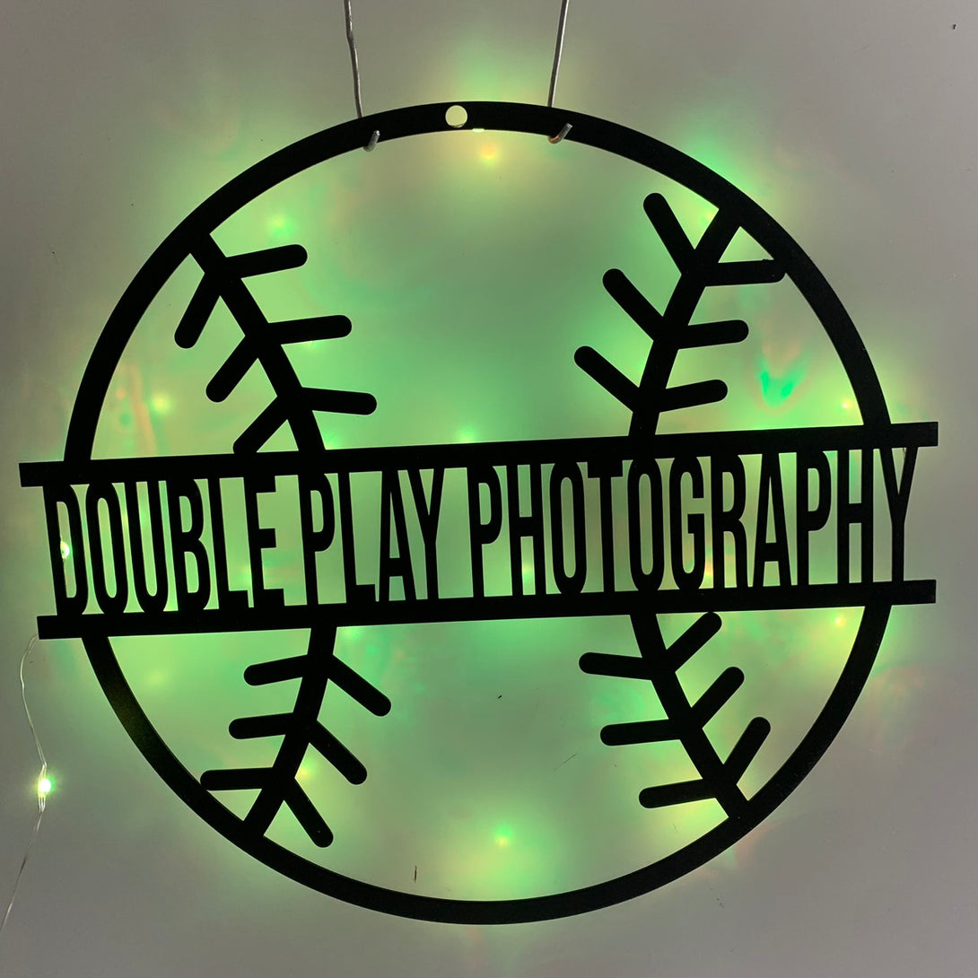Custom Softball Metal Wall Art With Led Lights, Personalized Baseball Player Metal Name Sign, Baseball Sport Metal Wall Led Decor