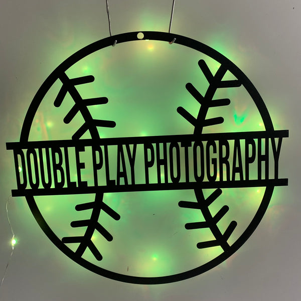 Custom Softball Metal Wall Art With Led Lights, Personalized Baseball Player Metal Name Sign, Baseball Sport Metal Wall Led Decor