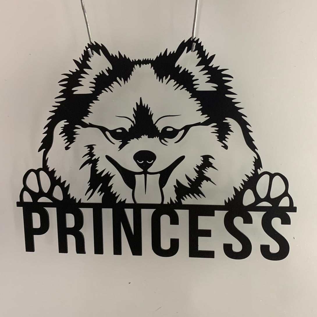 Custom Peeking Pomeranian Dog Metal Sign, Cute Pomeranian Metal Sign, Personalized Pomeranian Metal Name Sign, Pet Lover Metal Wall Hanging
