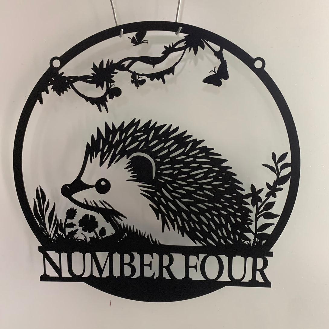 Custom Hedgehog Metal Name Sign, Personalized Aesthetic Hedgehog Metal Wall Sign, Hedgehog Lovers Metal Kid Room Sign Decor