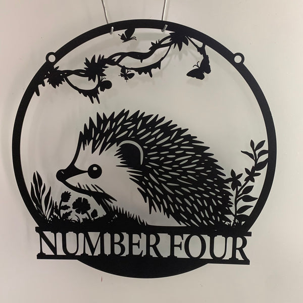 Custom Hedgehog Metal Name Sign, Personalized Aesthetic Hedgehog Metal Wall Sign, Hedgehog Lovers Metal Kid Room Sign Decor