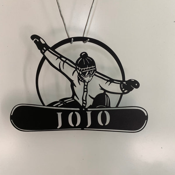 Custom Snowboarding Metal Wall Art, Personalized Snowboarding Metal Name Sign, Metal Snow Skiing Sports Metal Wall Sign