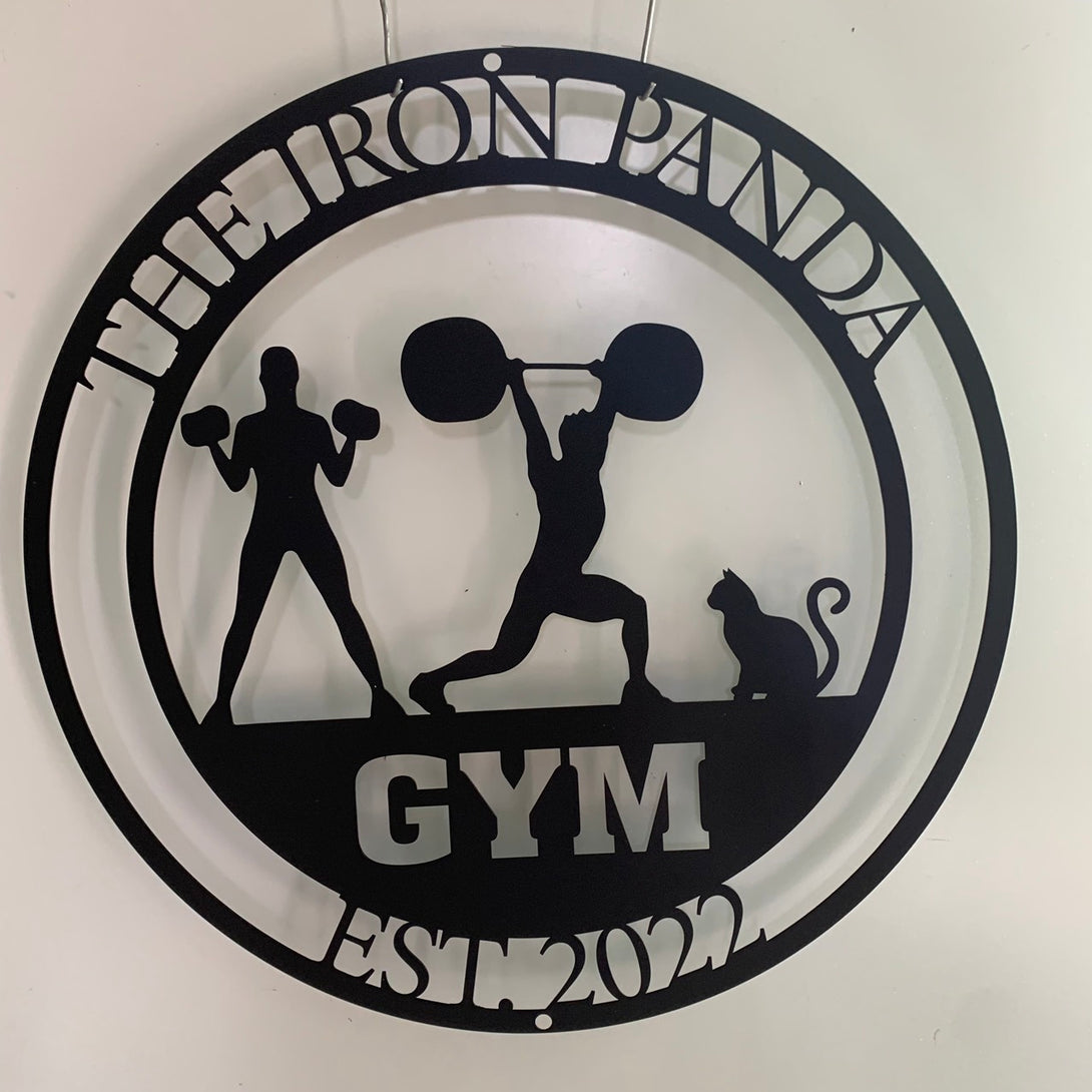 Custom Gym Fitness Metal Name Sign, Personalized Name Fitness Metal Wall Art, Powerlifting Sport Metal Wall Decor, Fitness Gym Room Metal Sign