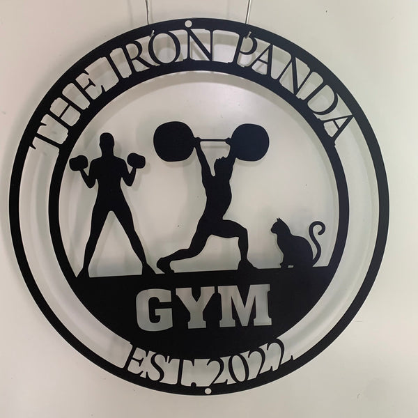 Custom Gym Fitness Metal Name Sign, Personalized Name Fitness Metal Wall Art, Powerlifting Sport Metal Wall Decor, Fitness Gym Room Metal Sign