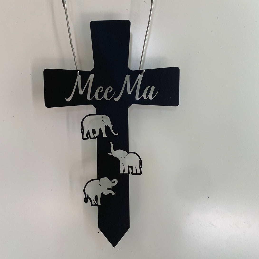 Custom Christian Cross Metal Yard Stakes, Personalized Metal Cross Name Garden Stake, Christian Cross Metal Stake With Names Outdoor Garden Decor