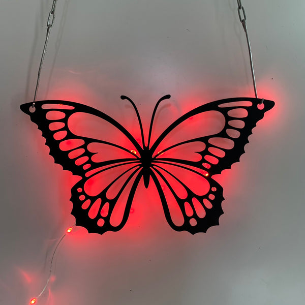Butterfly Metal Sign With Led Lights, Butterfly Metal Wall Art Decor, Butterfly Garden Neon Sign, Butterfly Neon Metal Wall Decor