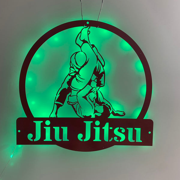 Personalized Jiu-jitsu Metal Wall Art Led Lights, Custom Judo Sport Metal Name Sign, Martial Metal Wall Art, Judo Neon Metal Wall Decor