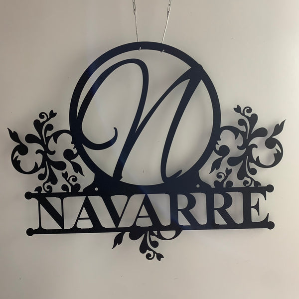 Personalized Name Metal Monogram Sign, Custom Family Name Metal Wall Art, Split Letter Monogram Sign, Custom Last Name Metal Sign Front Door Hanging