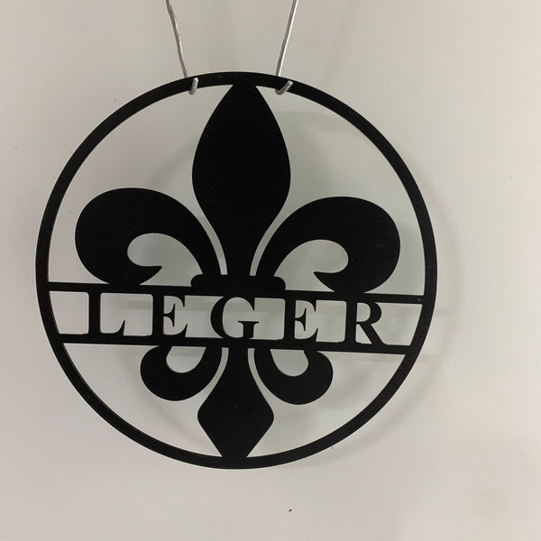 Custom Text Fleur De Lis Metak Wall Art, Wall Mount Personalized Fleur De Lis, Fleur De Lis Metal Sign, Last Name Fleur De Lis Metal Wall Sign Decor