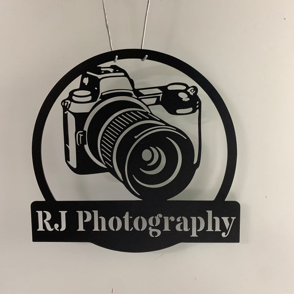Custom Camera Metal Wall Art, Photography Metal Wall Art, Personalized Photographer Metal Name Sign, Camera Photo Studio Metal Decor