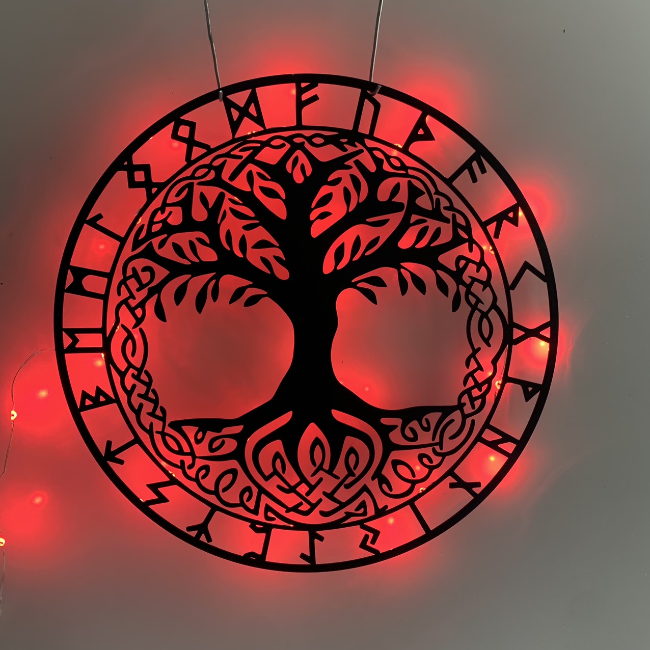 Mwall Rune Viking Runes & Tree Of Life Metal Wall Art, Mythology Vegvisir Runes M ...