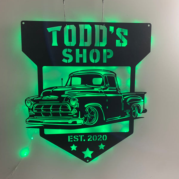Personalized Car Shop Metal Name Sign, Mechanic Garage Metal Wall Art, Auto Repair Monogram Metal Sign, Garage Man Cave Metal Wall Decor