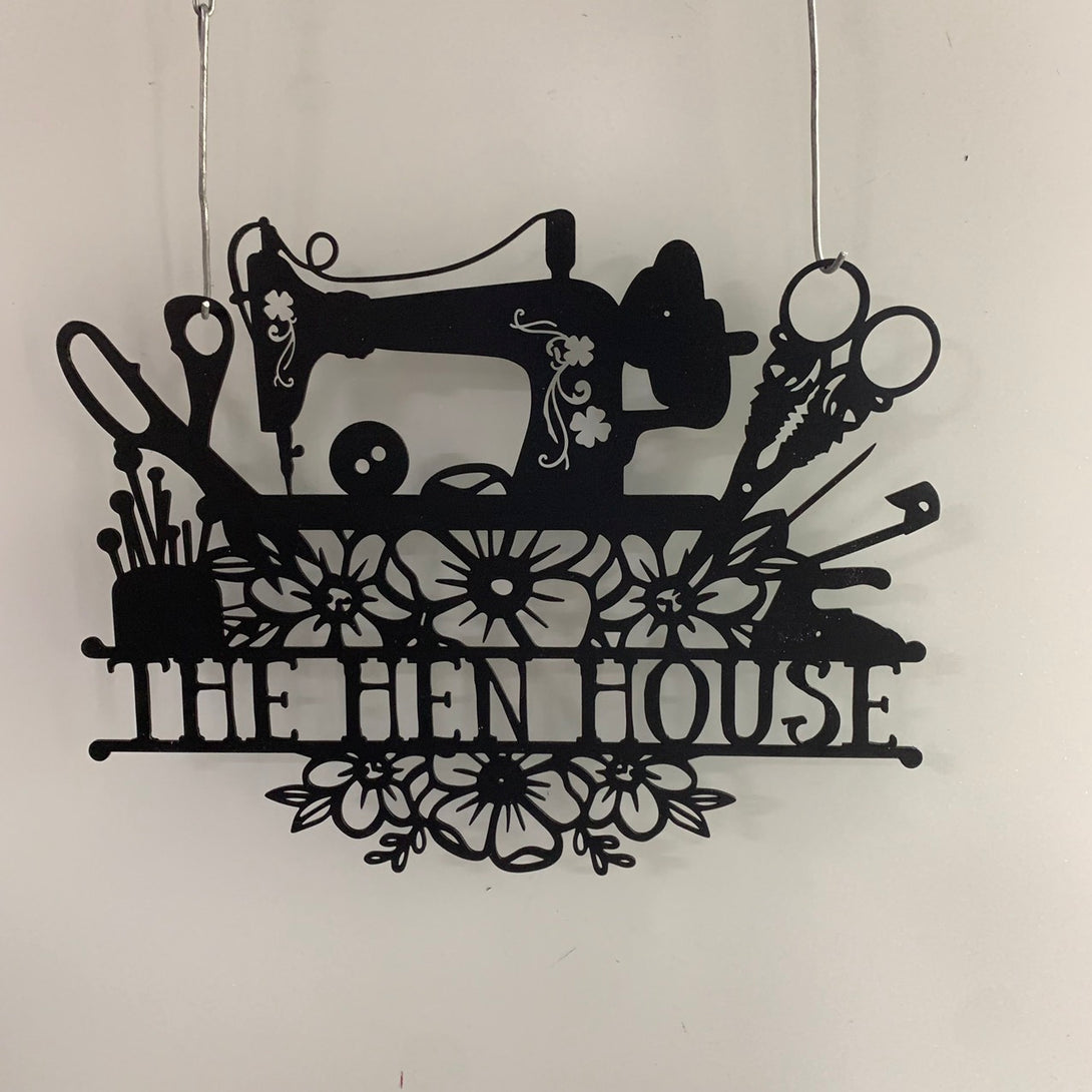 Custom Sewing Machine Metal Wall Art For Quilting Room Decor, Personalized Quilting Room Metal Name Sign, Quilting Room Sewing Metal Wall Sign