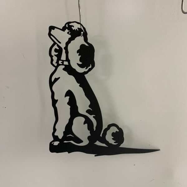 Poodle Metal Art, Metal Poodle Silhouette Puppy Dog Sign, Rustic Outdoor Metal Garden Decor, Dog Lovers Metal Garden Sign