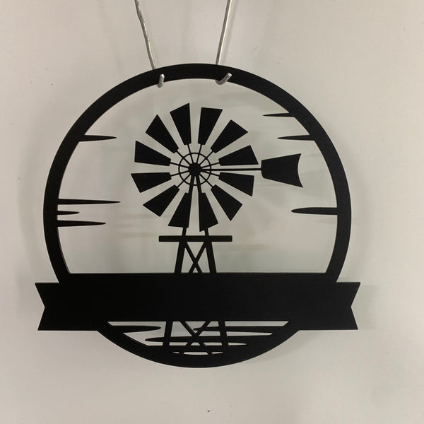 Personalized Windmill Metal Name Sign, Custom Windmill Family Name Sign, Windmill Metal Wall Art, Farmhouse Metal Wall Sign Decor