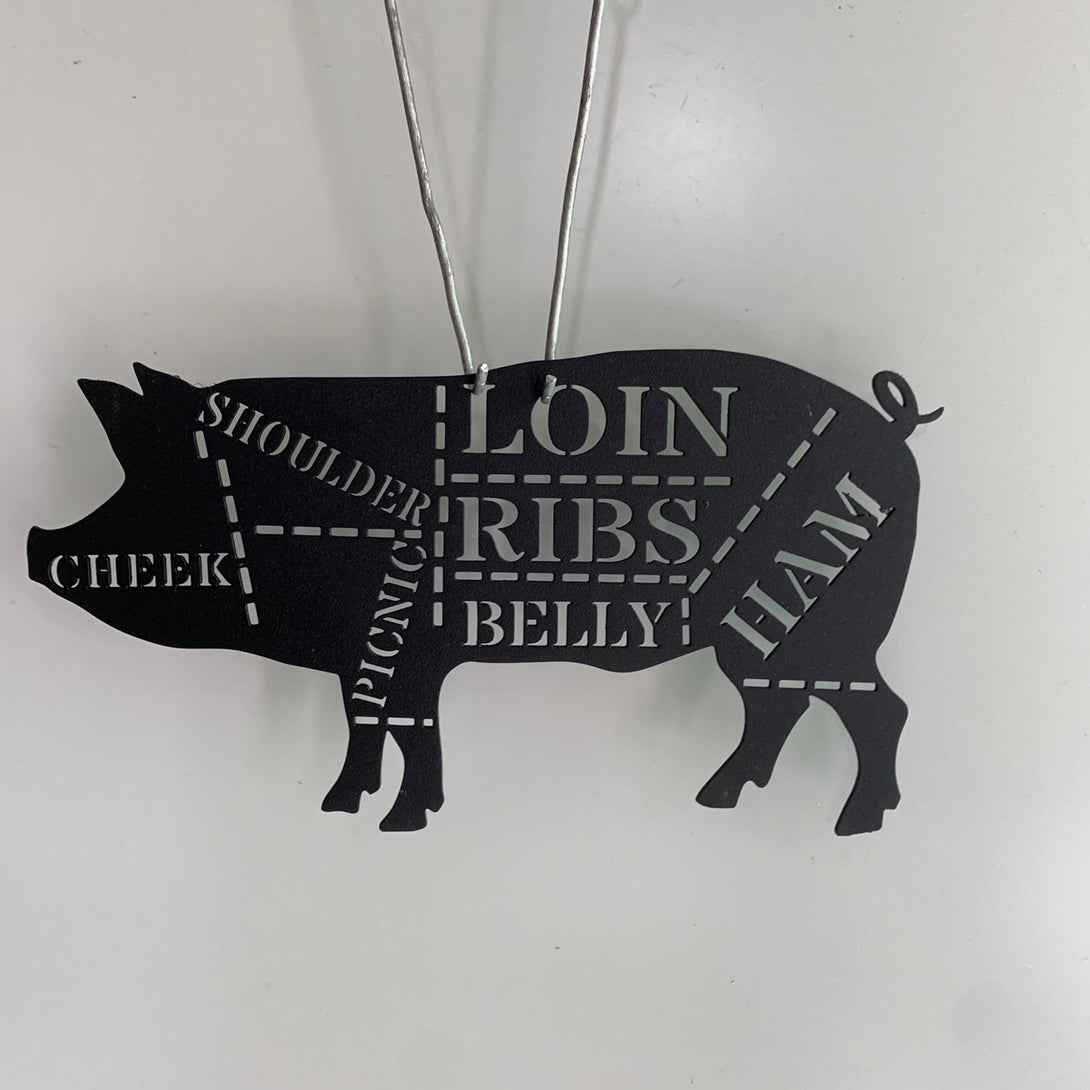 Pig Butcher Diagram Pig Metal Sign, Pork Chart Butcher Diagram Kitchen Metal Wall Art, Butcher Shop Sign, Pork Meat Chart Sign