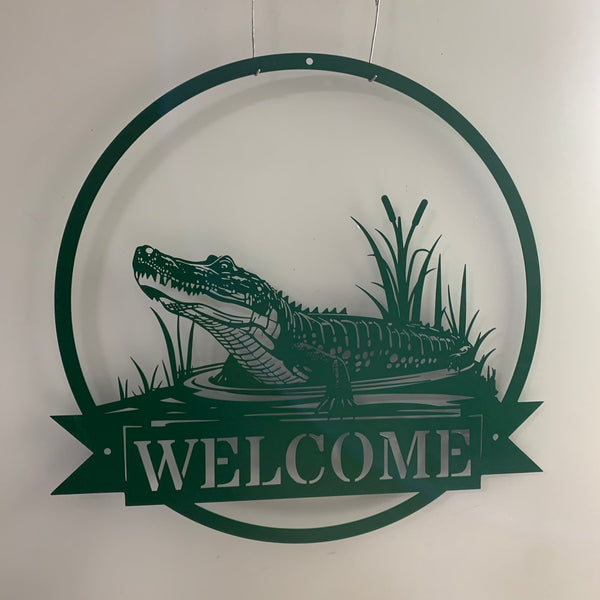 Custom Metal Alligator Sign With Name, Personalized Crocodile Metal Wall Art Decor, Crocodile Metal Sign, Crocodile Wall Hanging Decor