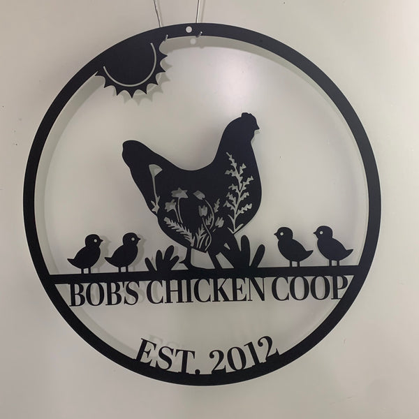 Customize Hen House Metal Sign, Personalized Chicken Coop Metal Farm Sign, Poultry Barn House Metal Farm Sign, Chicken Farm Metal Decor