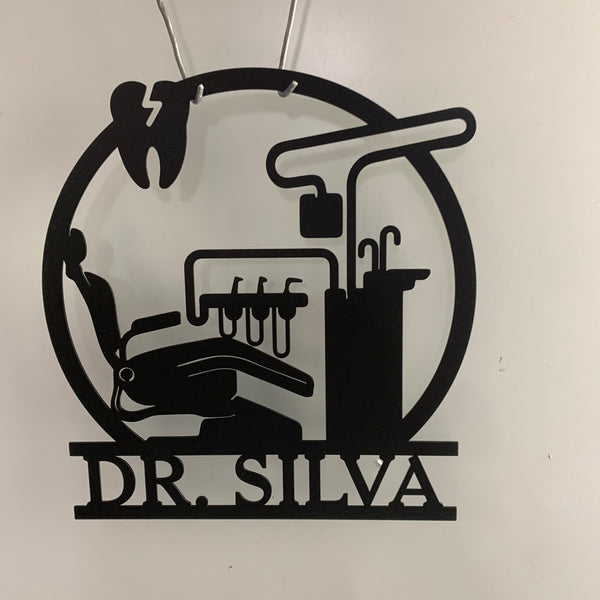 Customized Dental Clinic Metal Wall Art, Personalized Dentist Metal Name Sign, Dental Care Medical Sign, Dentist Office Metal Wall Decor