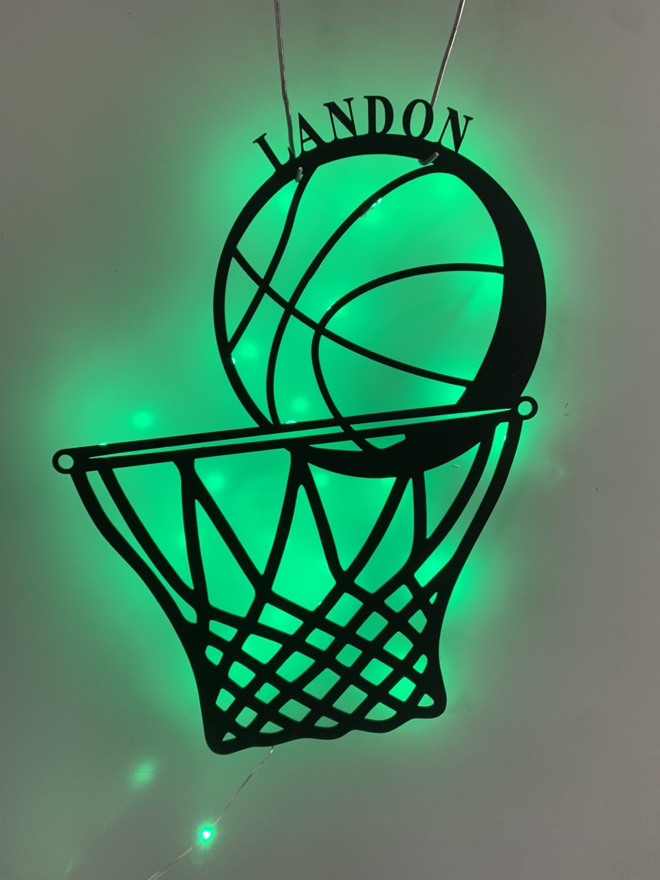 Custom Basketball Metal Wall Art With Led Light, Personalized Basketball Player Metal Name Sign, Basketball Sport Teams Metal Wall Led Decor