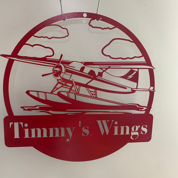 Custom Aircraft Metal Wall Art, Personalized Pilot Metal Name Sign, Airplane Hangar Man Cave Metal Sign, Aviation Metal Wall Sign