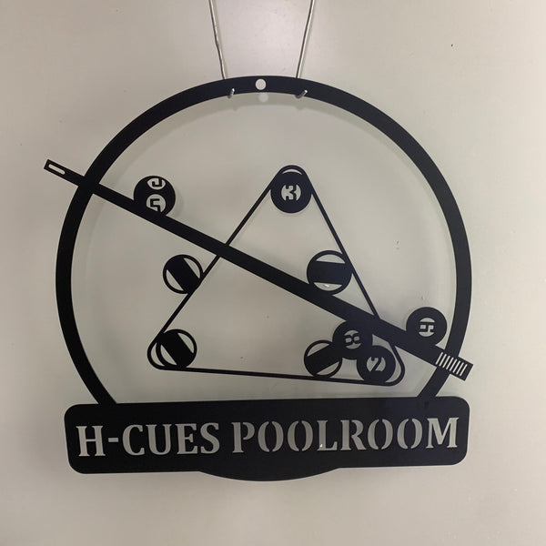 Personalized Billiards Room Metal Name Sign, Custom Billiards Monogram Metal Wall Art, Pool Room Game Zone Metal Sign Decor