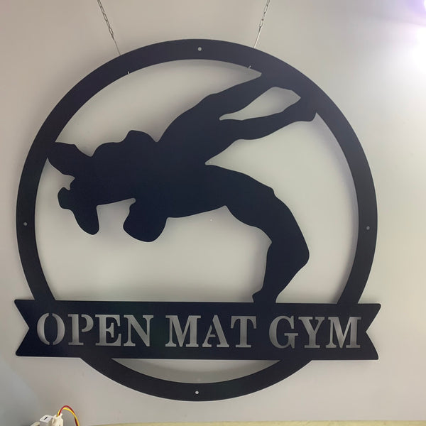 Custom Wrestling Monogram Metal Wall Art, Custom Wrestling Sport Metal Name Sign, Wrestling Fitness Gym Metal Wall Hanging Decor