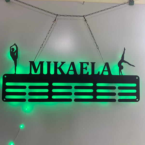Custom Gymnastics Medal Hanger With Led Light, Gymnast Medal Holder Display Rack For Awards And Ribbons, Tiered Award Rack Sports Medal Hanger