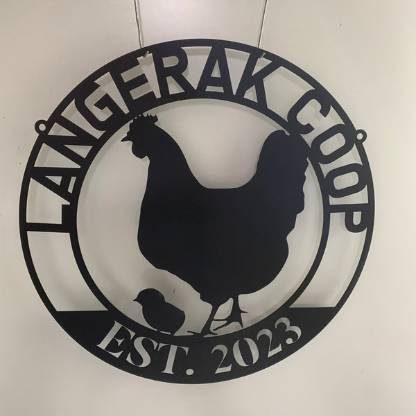 Personalized Chicken Coop Metal Farm Sign, Customize Hen House Metal Sign, Poultry Barn House Metal Farm Sign, Chicken Farm Metal Decor