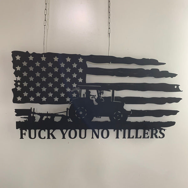 Custom Us Farm Tractor Metal Wall Sign Decor, Personalized Farm Truck Us Flag Metal Wall Art, Custom Tractor Driver Metal Sign With Name