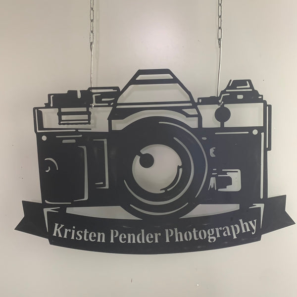 Custom Camera Metal Wall Art, Personalized Photographer Metal Name Sign, Photography Metal Wall Art, Camera Photo Studio Metal Decor