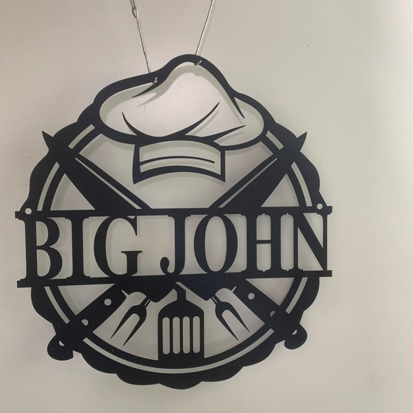 Personalized Chef Logo Metal Wall Art, Custom Master Chef Metal Name Sign, Chef Tools Metal Kitchen Wall Decor, Chef Metal Sign